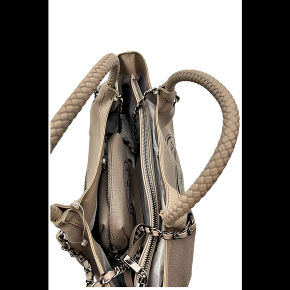 Gunas New York Canvas Double Handle Tote w/ Pouch Ruth Stone - Picture 4 of 4